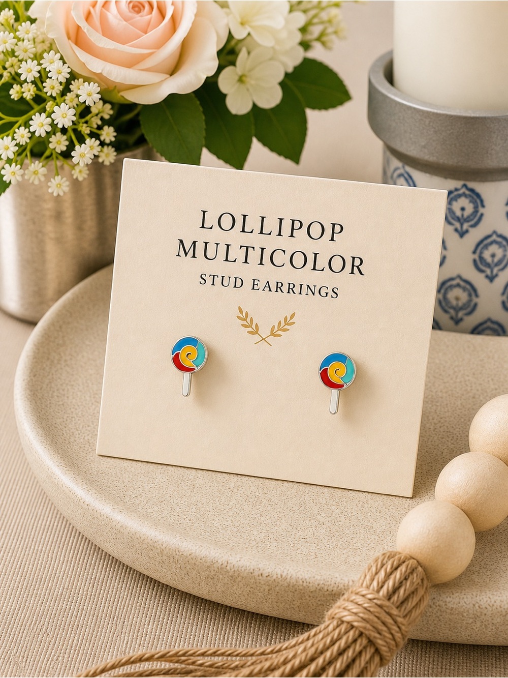 Lollipop Multicolor Stud Earrings